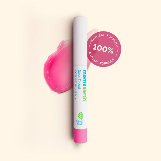 Rose Tinted 100% Natural Lip Balm with Rose Oil and Castor Oil for 12 hrs Moisturized Lips - 2 g