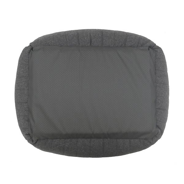 Rosewood grey felt memory foam dog bed viewed from above