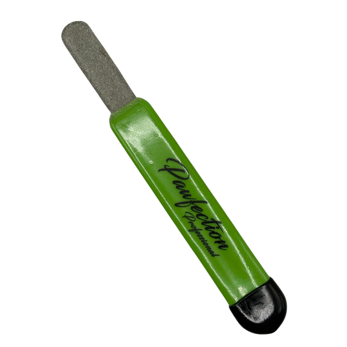Round Straight Fine Stripping File w/ Green and Black Handle