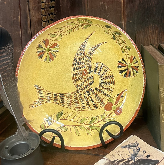 RRP-RP8 Bird Sgraffito Redware Plate