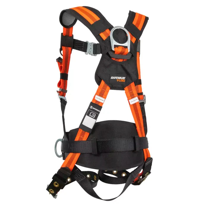 Safewaze V-Line Construction Harness: 3D, QC Chest, TB Legs - Ironworkergear