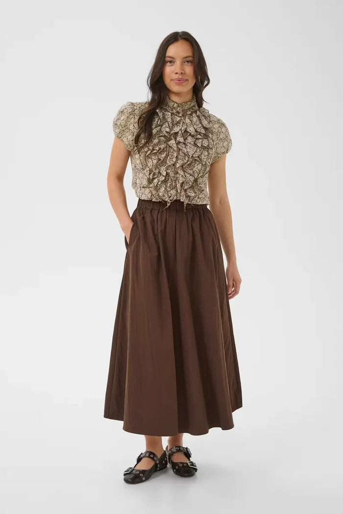 Saint Tropez Lilja Crinkle Shirt - Dove Earth Flower Paper