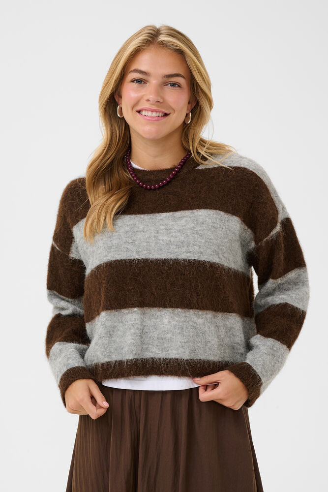 Saint Tropez Tayzie Pullover - Chocolate Grey Melange
