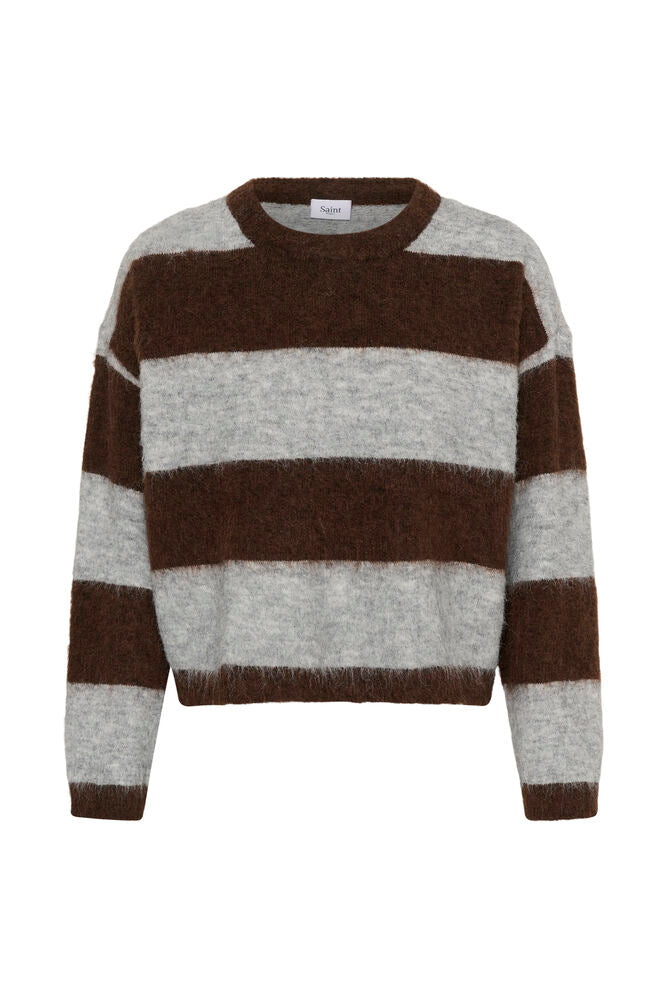 Saint Tropez Tayzie Pullover - Chocolate Grey Melange
