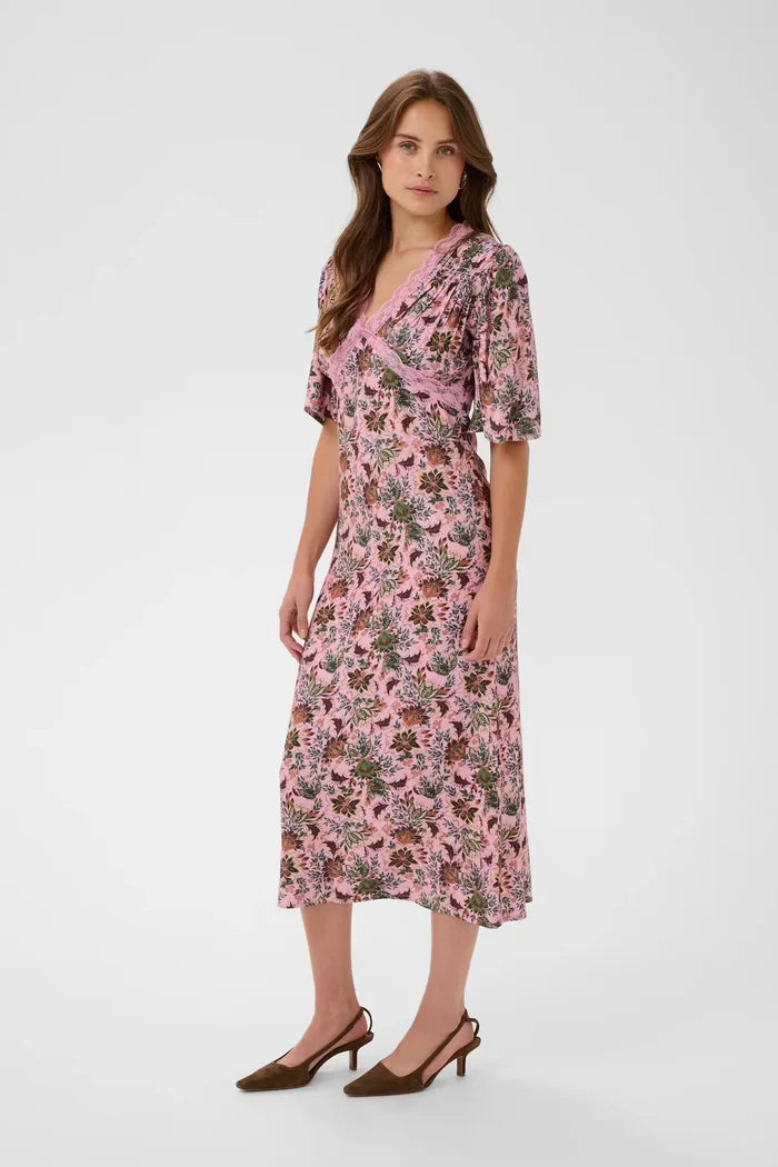 Saint Tropez Teodora Dress - Mauve Mist Lotus Blooms