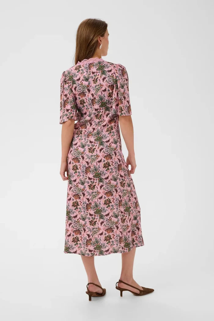 Saint Tropez Teodora Dress - Mauve Mist Lotus Blooms