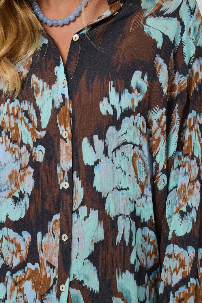 Saint Tropez Vega Shirt - Night Sky Shaded Flower