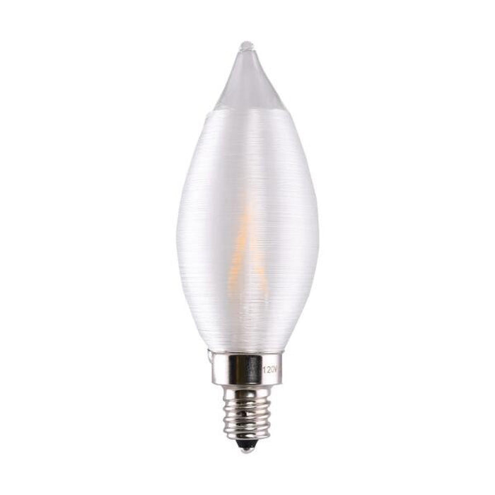 Satin Clear 20-Watt Equivalent LED Spun-Glow Light Bulb Candelabra E-12 Base CA11 Dimmable (47099LED)
