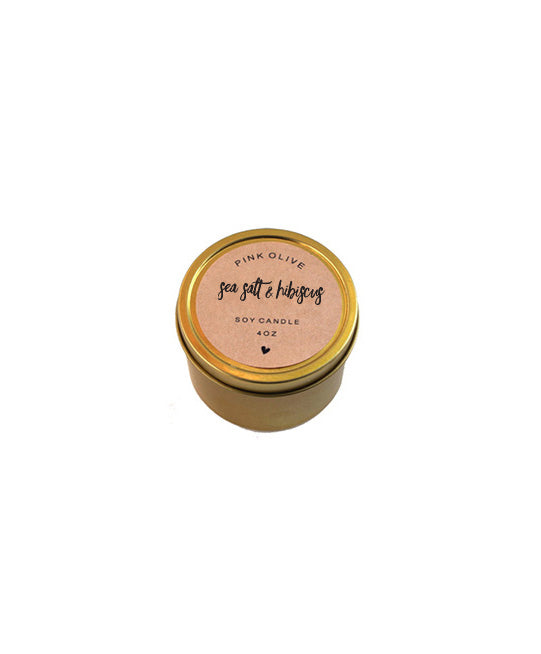 sea salt & hibiscus mini soy candle