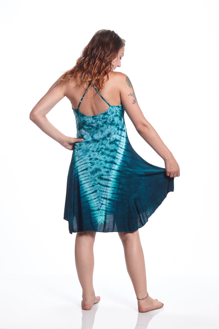 Short Spaghetti Strap Teal V-down