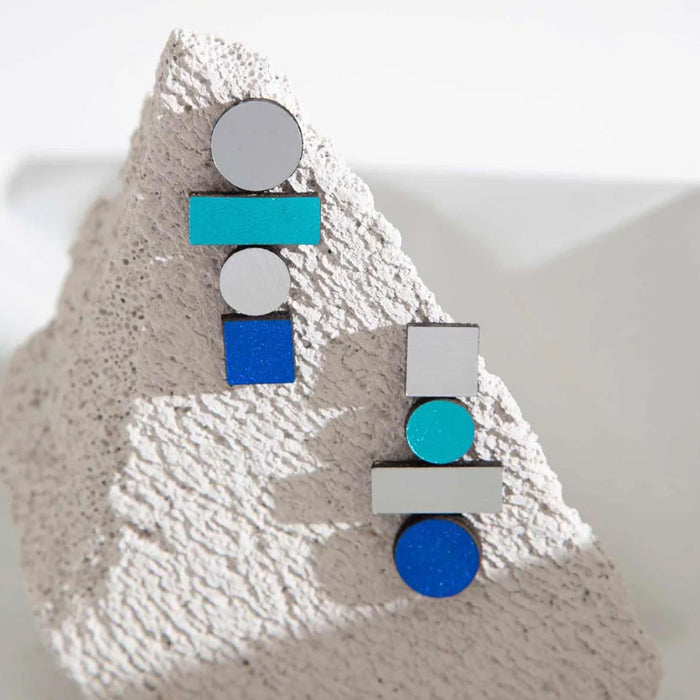 Silver & Cool Tone Bauhaus Earrings