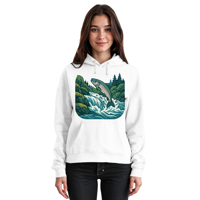 Unisex silver run hoodie by Arvenzo in Arctic White, front view showing soft fabric and classic hoodie design.