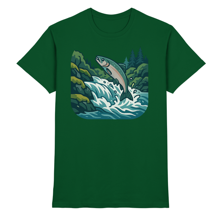 Silver Run unisex shirt by Arvenzo in bottle green, front view showcasing the stylish design and premium fabric.