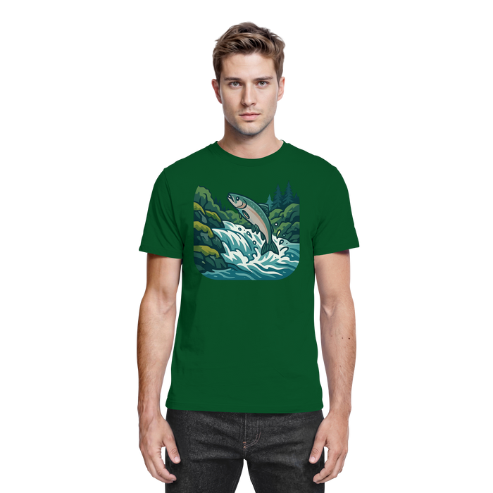 Silver Arvenzo unisex run shirt in bottle green, front view showing stylish design and comfortable fit.