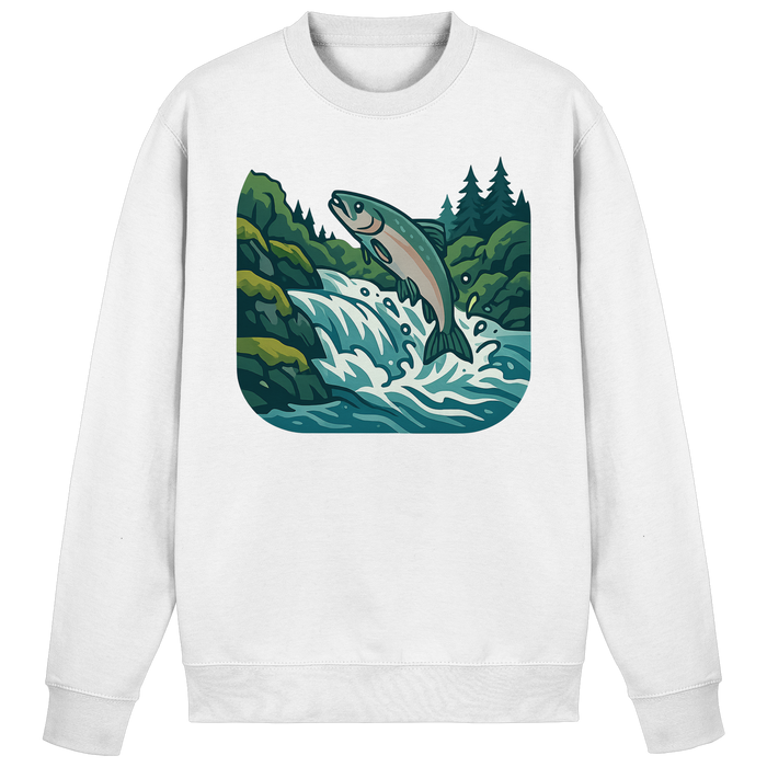 Arvenzo Silver Run sweatshirt in Arctic White, front view showcasing a classic crewneck design and soft fabric.