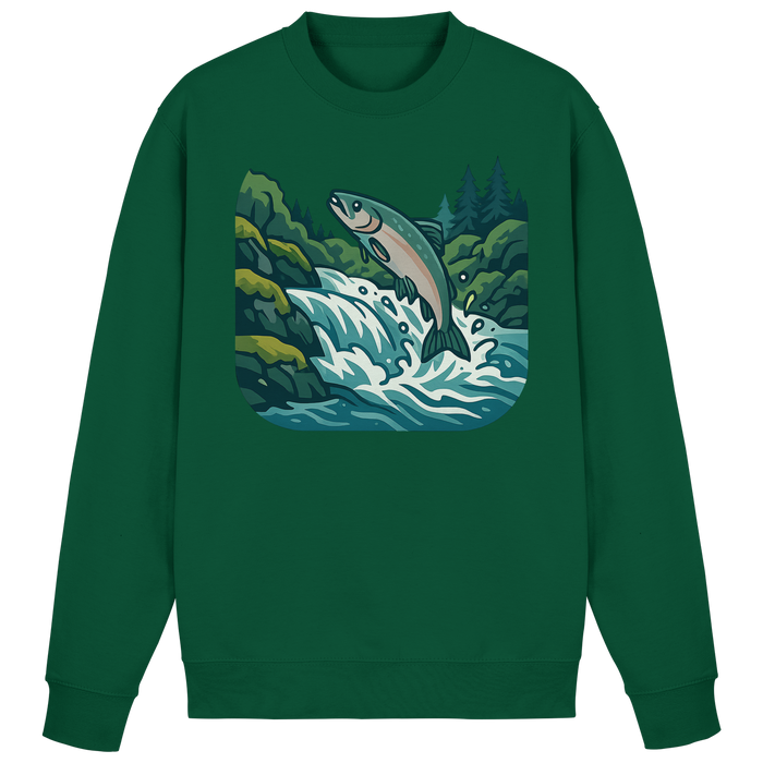 Silver Arvenzo Run sweatshirt in bottle green, front view showing a basic crewneck design and soft fabric.