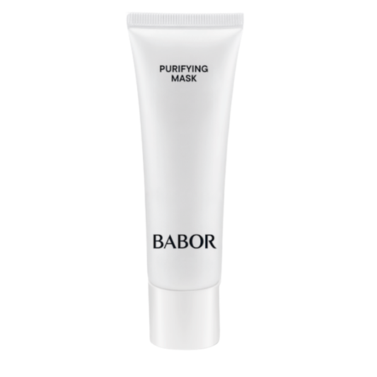BABOR Purifying Mask in schlanker, weißer Tube, klärende Gesichtsmaske für unreine Haut, reduziert Unreinheiten und sorgt für ein verfeinertes, klares Hautbild.