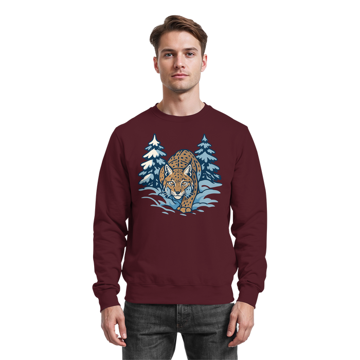 Arvenzo Snow Lynx sweatshirt in burgundy with a front basic design, made from soft fabric, casual fit, ideal for everyday wear.