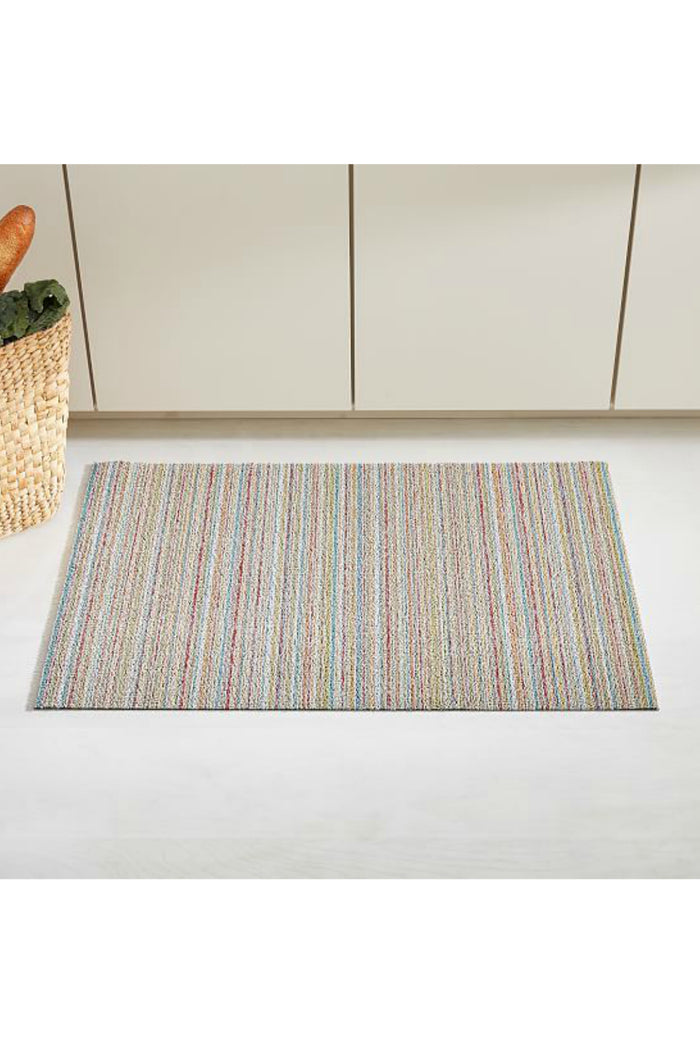 Soft Multi Skinny Stripe Shag Mat-Chilewich-ECOVIBE