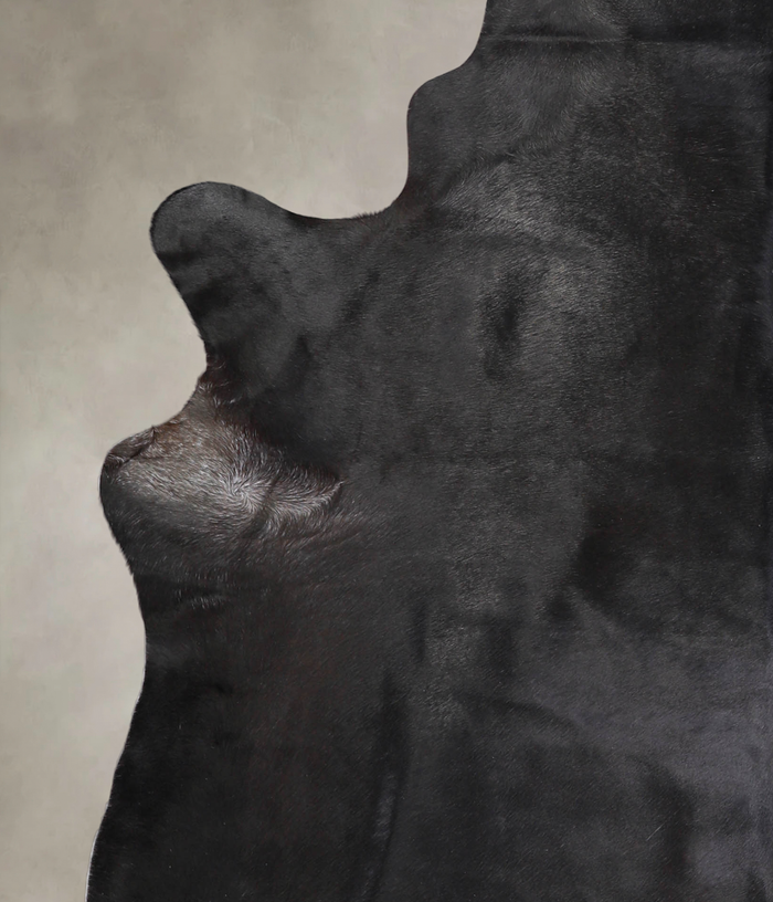 Solid Black Cowhide Rug #A25147