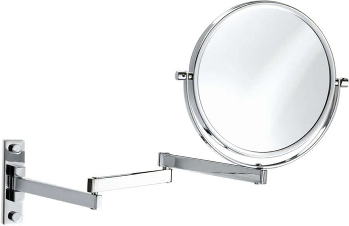 In Polished Chrome, the SP 29 Stainless Steel Makeup Mirror  by Decor Walther extends out to just beyond 24 inches.