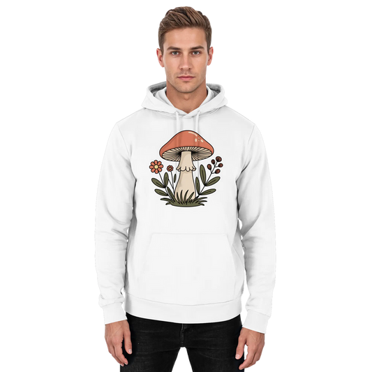 Arvenzo Still Roots unisex hoodie in Arctic White, front view showcasing a simple, cozy design and soft fabric.