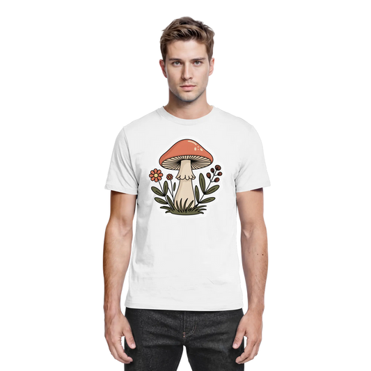 White unisex Still Roots Arvenzo shirt featuring a minimalist design, shown from the front.