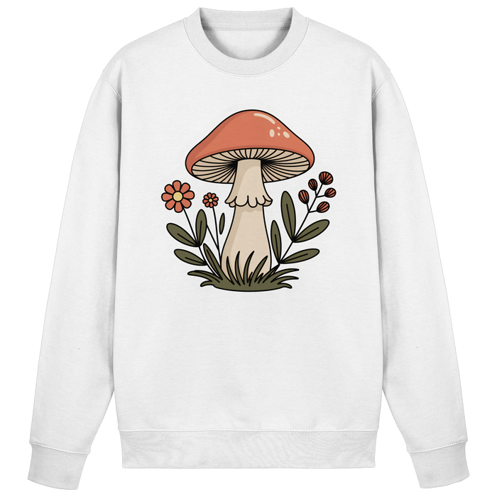 Arvenzo Still Roots sweatshirt in Arctic White, front view showing classic crewneck design and soft fabric texture.