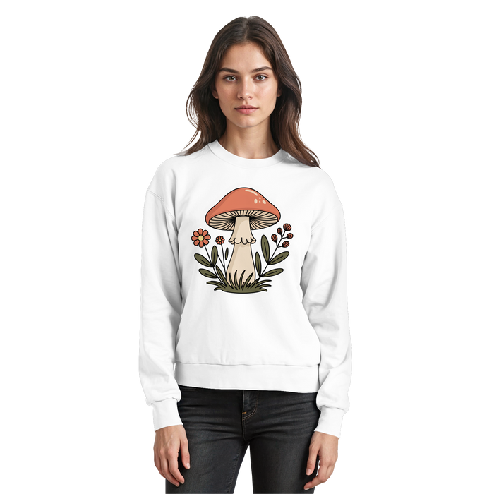 Arvenzo Still Roots sweatshirt in Arctic White, front view showing a cozy, basic crewneck design perfect for casual wear.