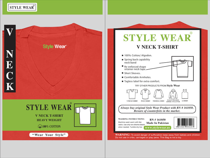 STYLE WEAR V-NECK T-SHIRT | 6 PACK