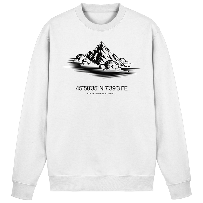 Arvenzo Summit Point sweatshirt in Arctic White, front view showing a cozy, classic sweatshirt with a round neckline and soft fabric.