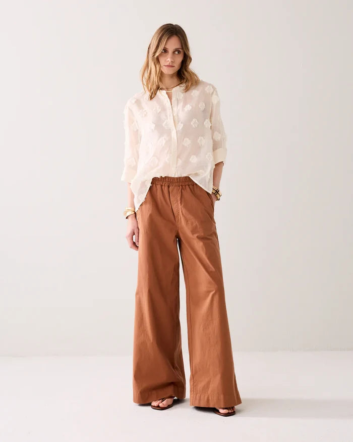 Summum Woman Palazzo Wide Leg Trousers - Cinnamon