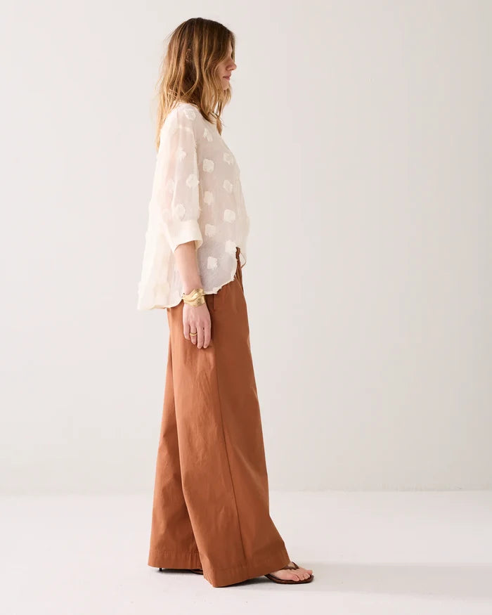Summum Woman Palazzo Wide Leg Trousers - Cinnamon