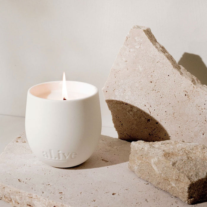 al.ive body Sweet Dewberry & Clove Soy Candle Nudie Glow Australia