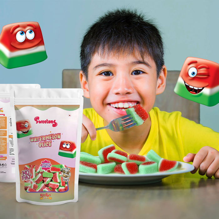 Sweetons Watermelon Slice Gummy Candy – Pack of 3 (50g Each)