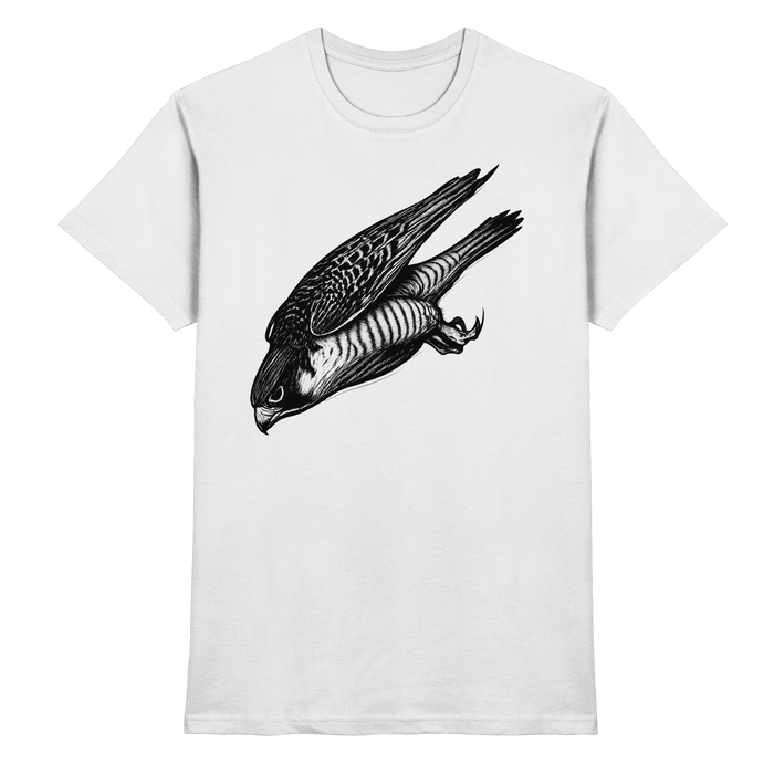 Arvenzo Swift Dive unisex white shirt with a front design, made from premium fabric, casual style for everyday wear.