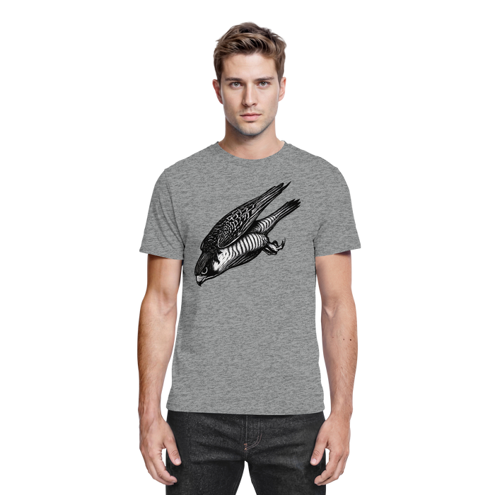 Arvenzo Swift Dive unisex sports grey meliert shirt with front design, casual and athletic style, premium quality fabric.