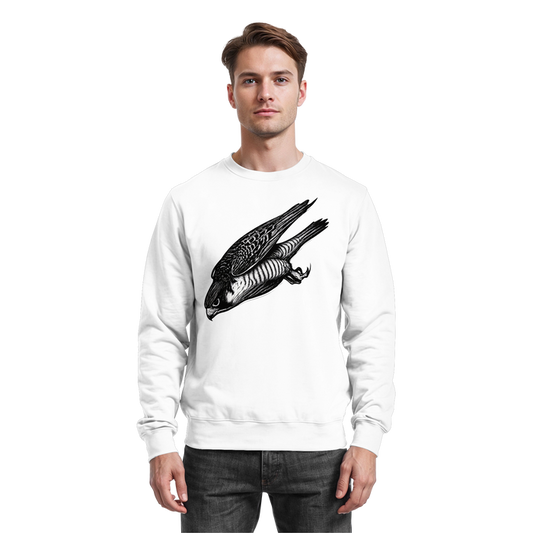 Arvenzo Swift Dive sweatshirt in arctic white, front view showing a casual fit and simple design.