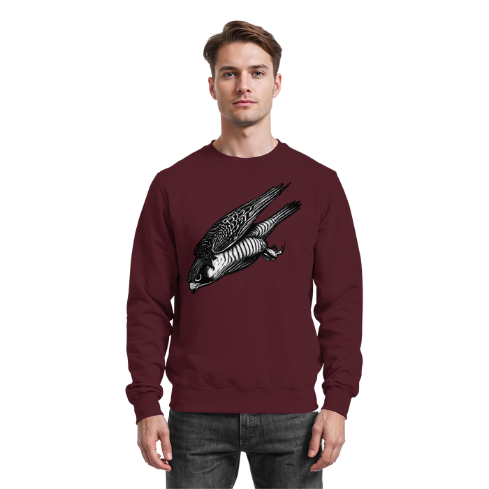Arvenzo Swift Dive burgundy sweatshirt with a simple front design, made from soft, comfortable fabric.
