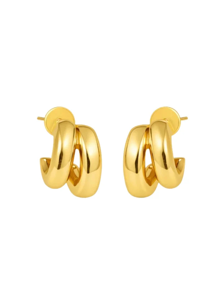 Talis Chains Double Huggies Earrings - Gold