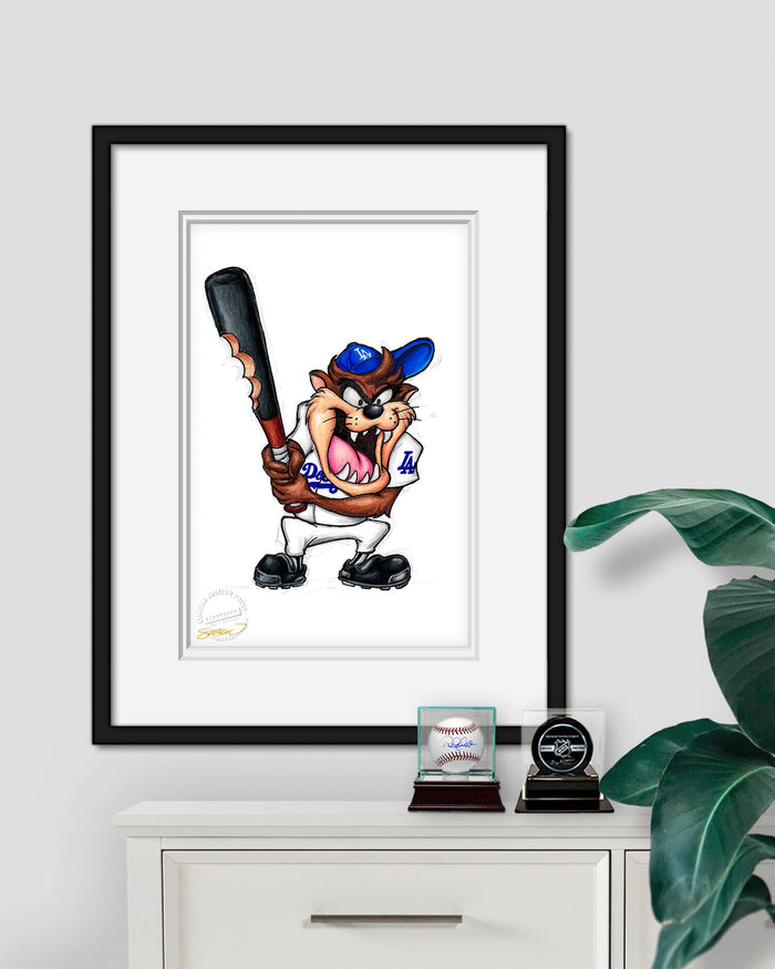 Taz On Deck x MLB Dodgers Limited Edition Art Print