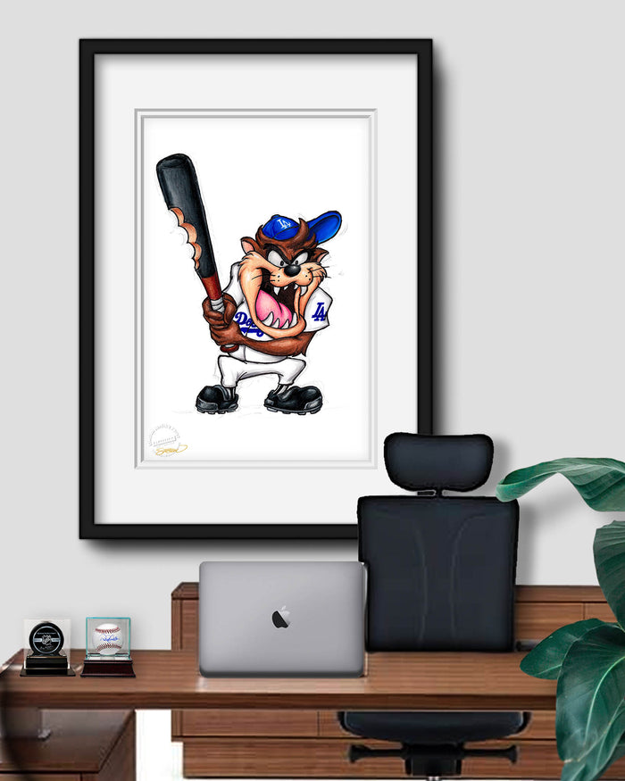 Taz On Deck x MLB Dodgers Limited Edition Art Print