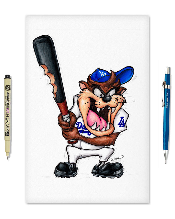 Taz On Deck x MLB Dodgers Limited Edition Art Print
