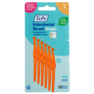TePe Interdental Brushes Angle Orange Size 1 6s