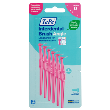 TePe Interdental Brushes Angle Pink Size 0 6s