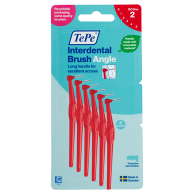 TePe Interdental Brushes Angle Red Size 2 6s