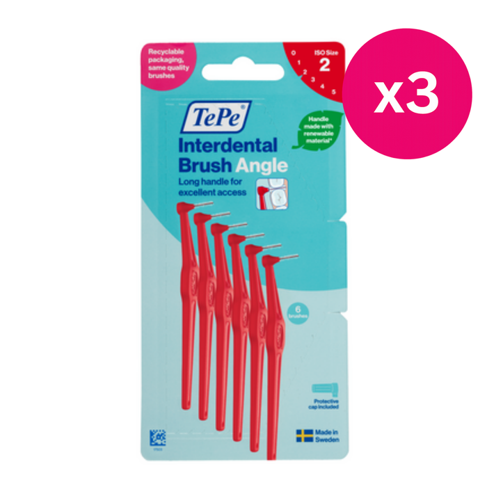 TePe Interdental Brushes Angle Red Size 2 6s