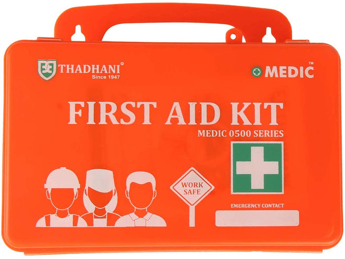 Thadhani Medic 0500 Series 5 Person First Aid Kit | Industrial Emergency Medical Kit with Wall Mount Case