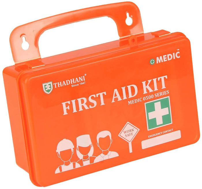 Thadhani Medic 0500 Series 5 Person First Aid Kit | Industrial Emergency Medical Kit with Wall Mount Case
