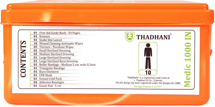 Thadhani Medic 1000 Series 10 Person First Aid Kit | Wall Mount Industrial Emergency Medical Kit